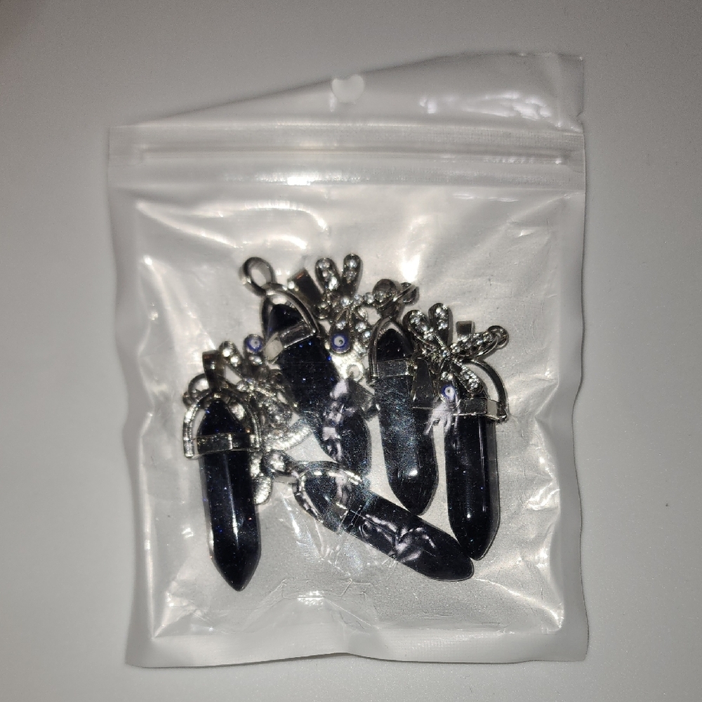 Lot of Blue Goldstone Pendants
